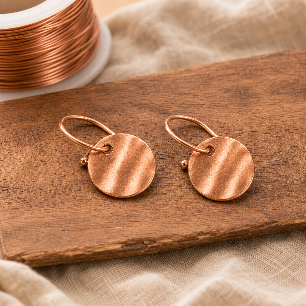 Boucles d'Oreilles Halo en Cuivre