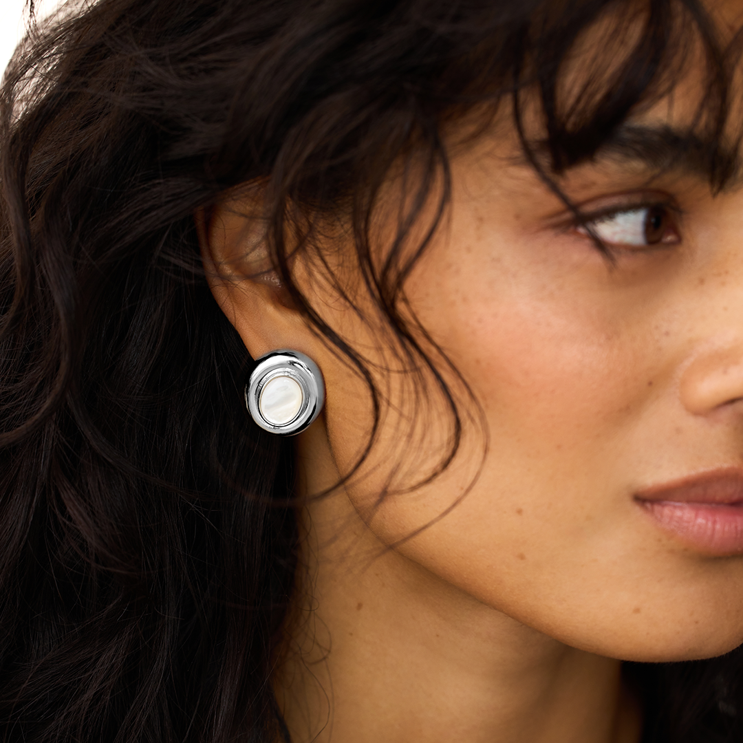 Giselle Pearl Earrings | White Gold