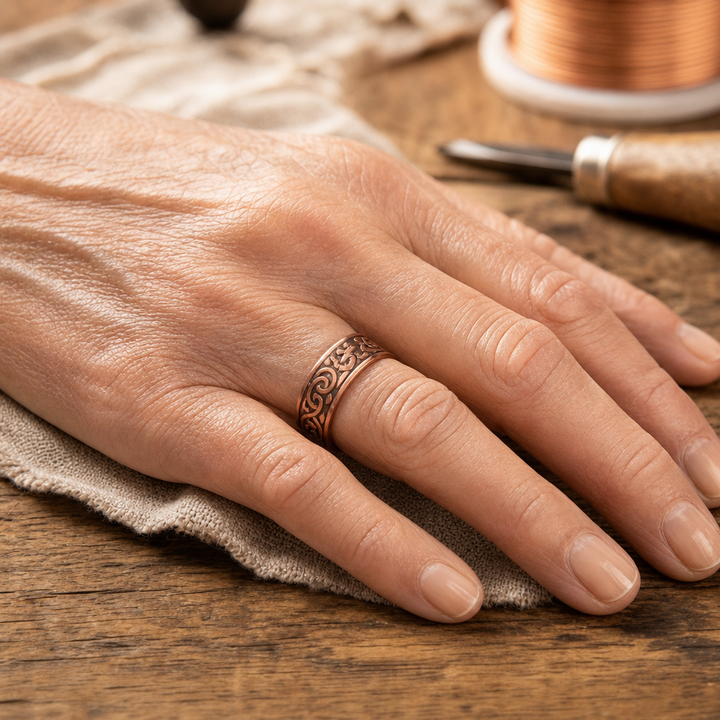 Bague Manchette en Cuivre Burr