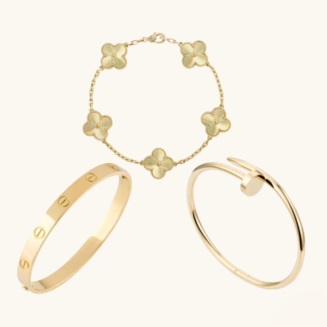 Conjunto de 3 Pulseras - Dorado