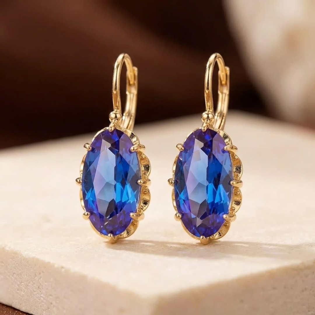 Boucles d'oreilles pendantes Gold Sapphire