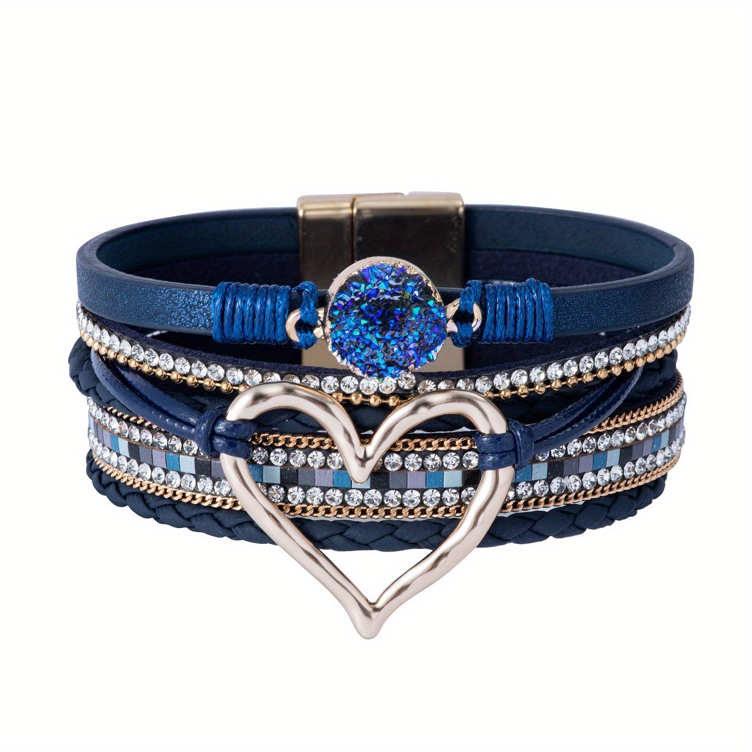 Bracelet bohémien en cuir à couches multiples