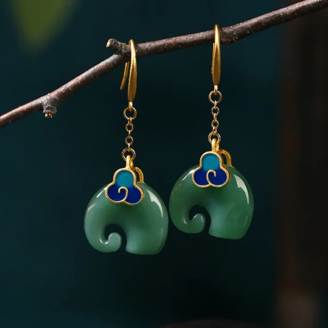 Aretes retro elegantes en forma de elefante