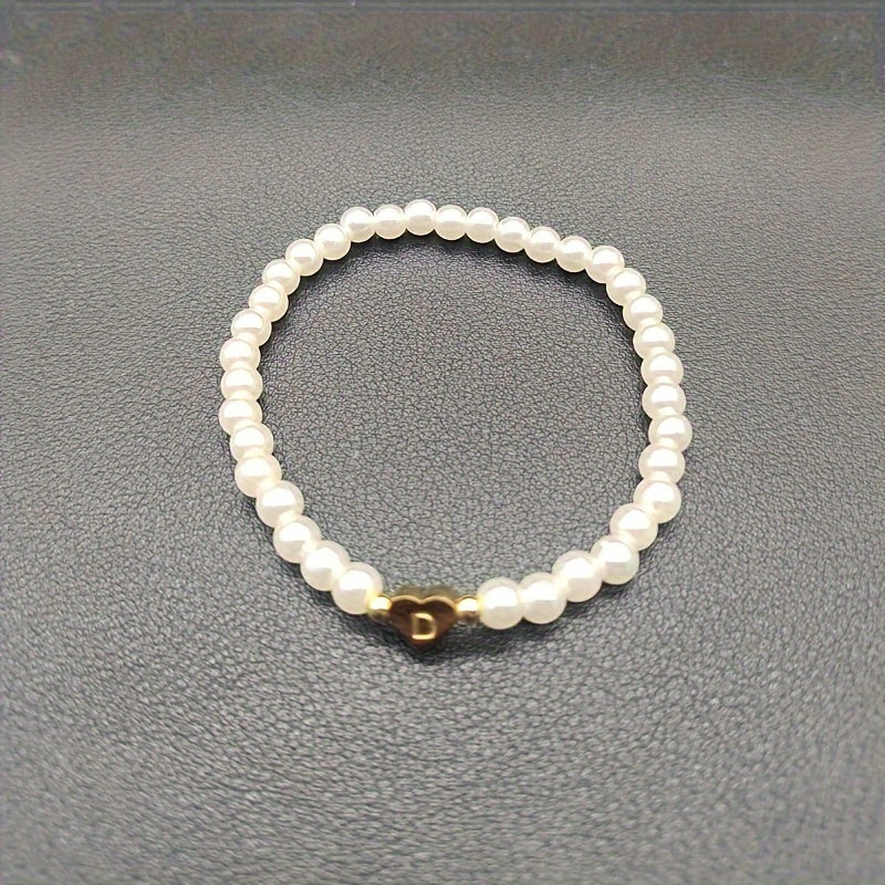 Bracelet chic avec initiale A-Z et cœur