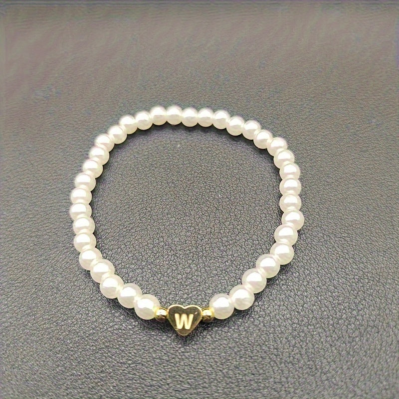 Bracelet chic avec initiale A-Z et cœur