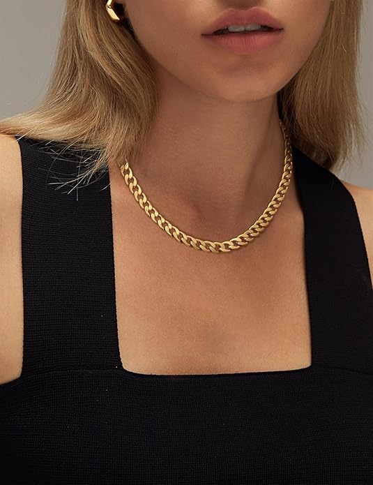 Collier à maillons cubains épais