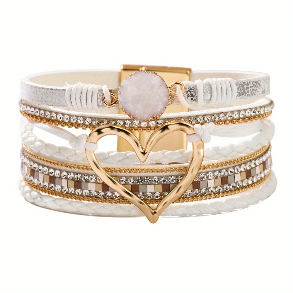 Pulsera bohemia de cuero multicapa