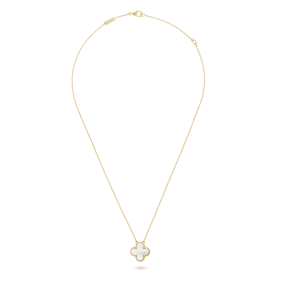 CLOVER | Collar Blanco/Dorado
