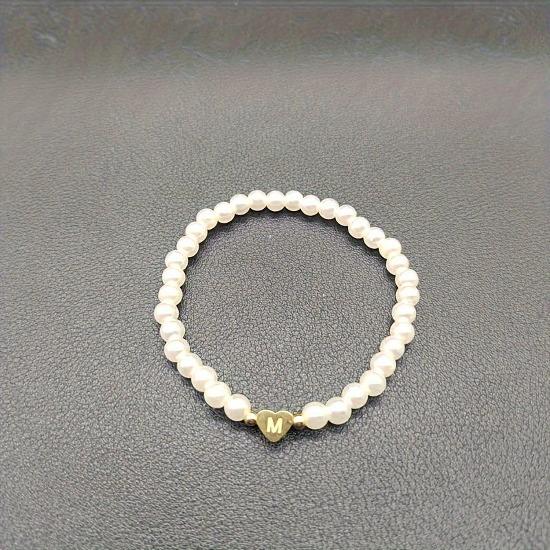 Bracelet chic avec initiale A-Z et cœur