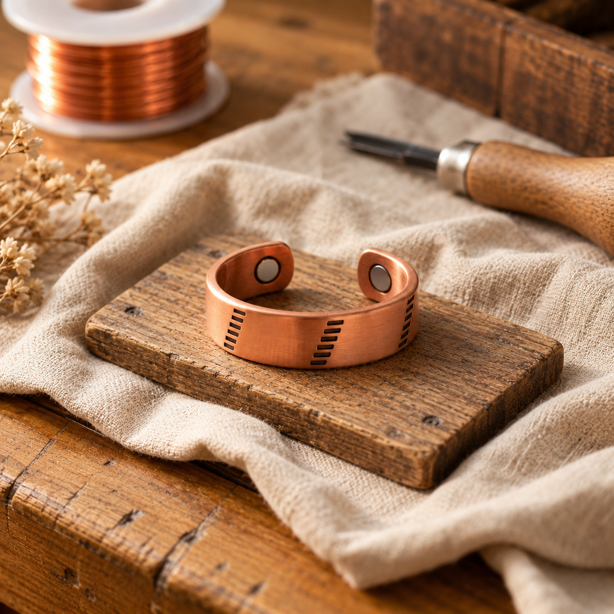 Bague en Cuivre Ciselée