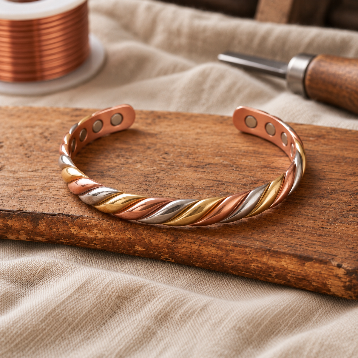 Bracelet Manchette Bog en Cuivre