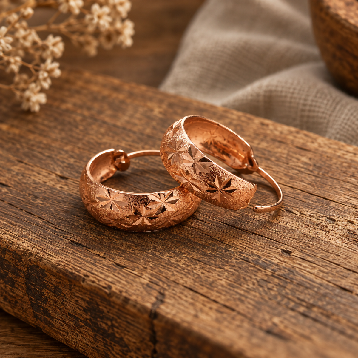 Boucles d'Oreilles Dew en Cuivre