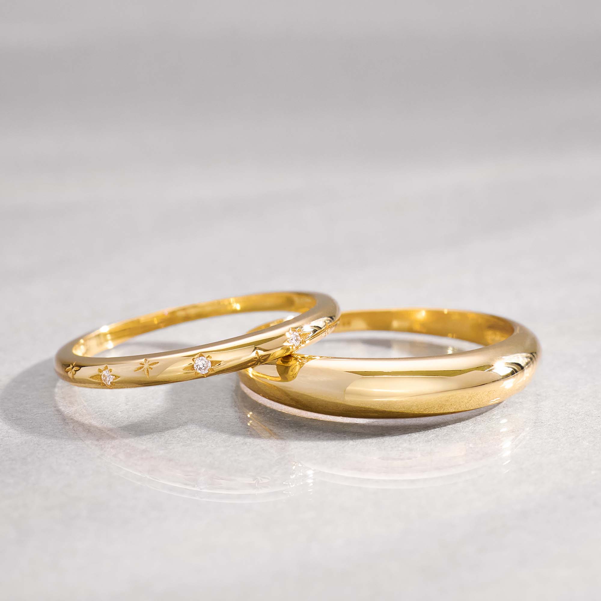 Midi Dome Ring | White Gold