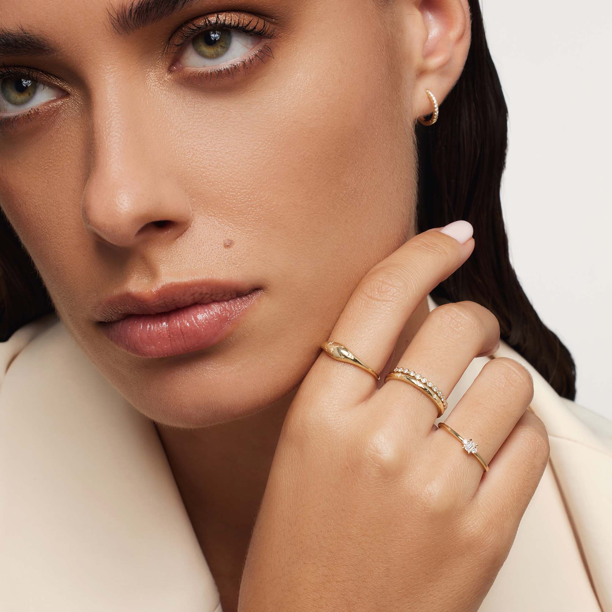 Diamond Dome Ring | White Gold