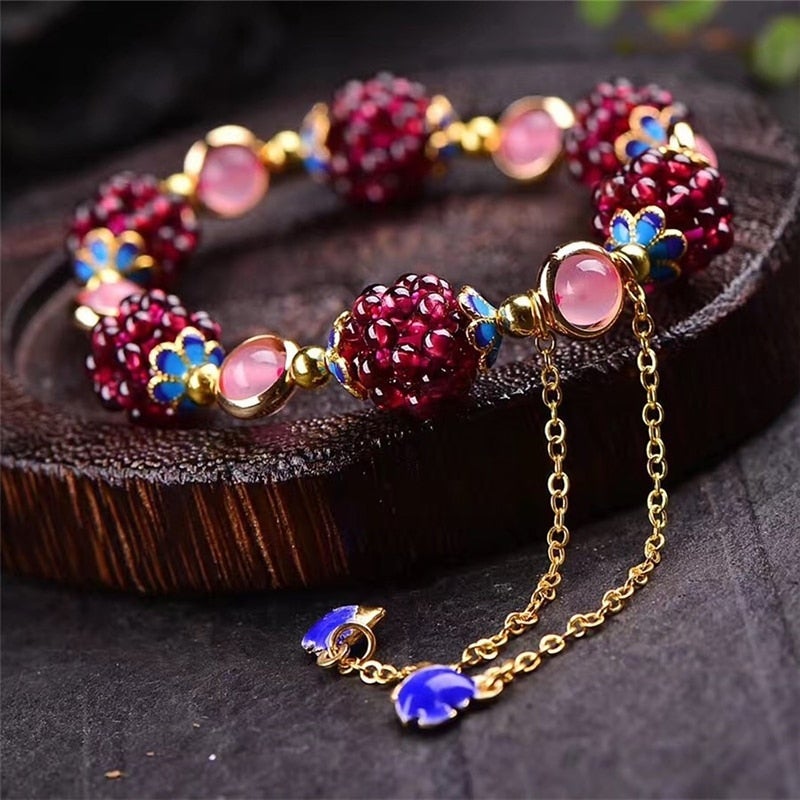 Pulsera de piedras naturales tipo bayas