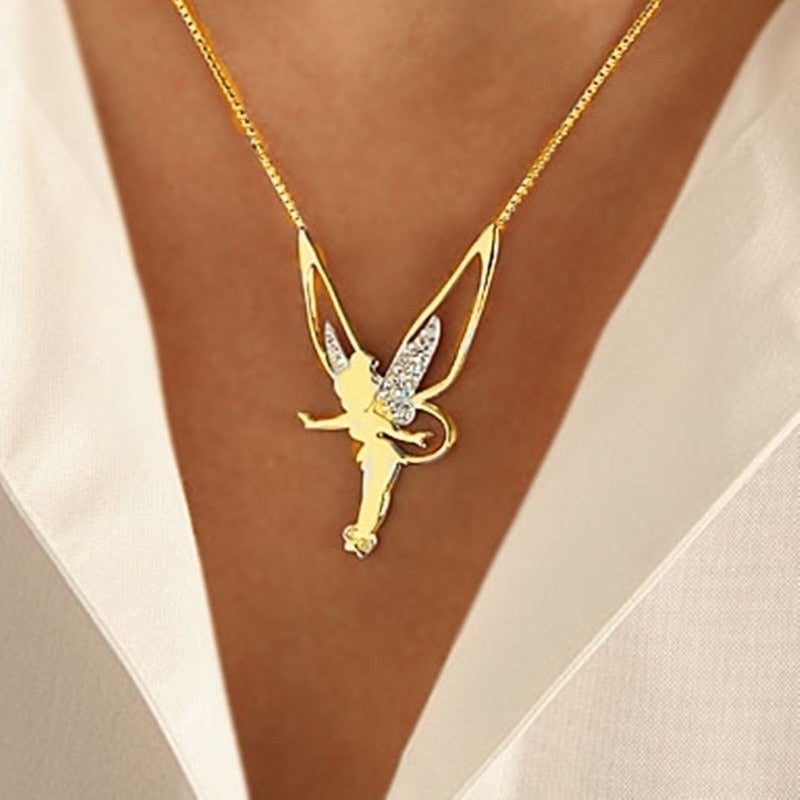 Collar dorado con dije de hada