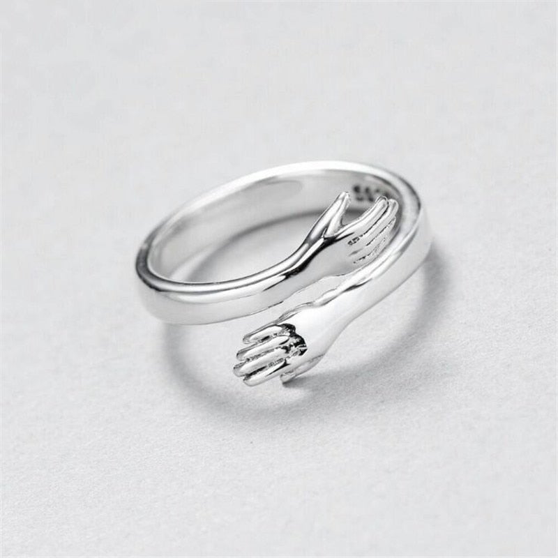 Anillo abrazo de plata 925 con tamaño ajustable