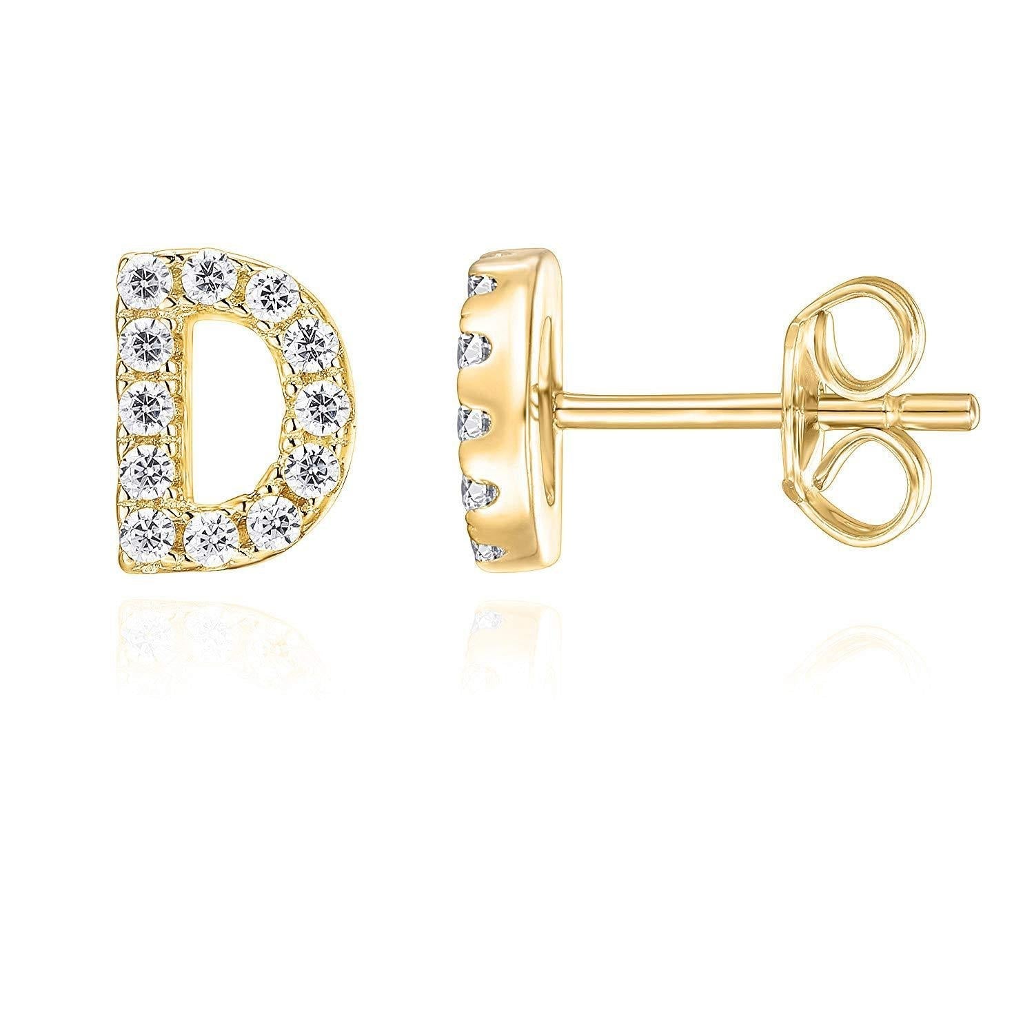 Initial Earring 1pc | White Gold