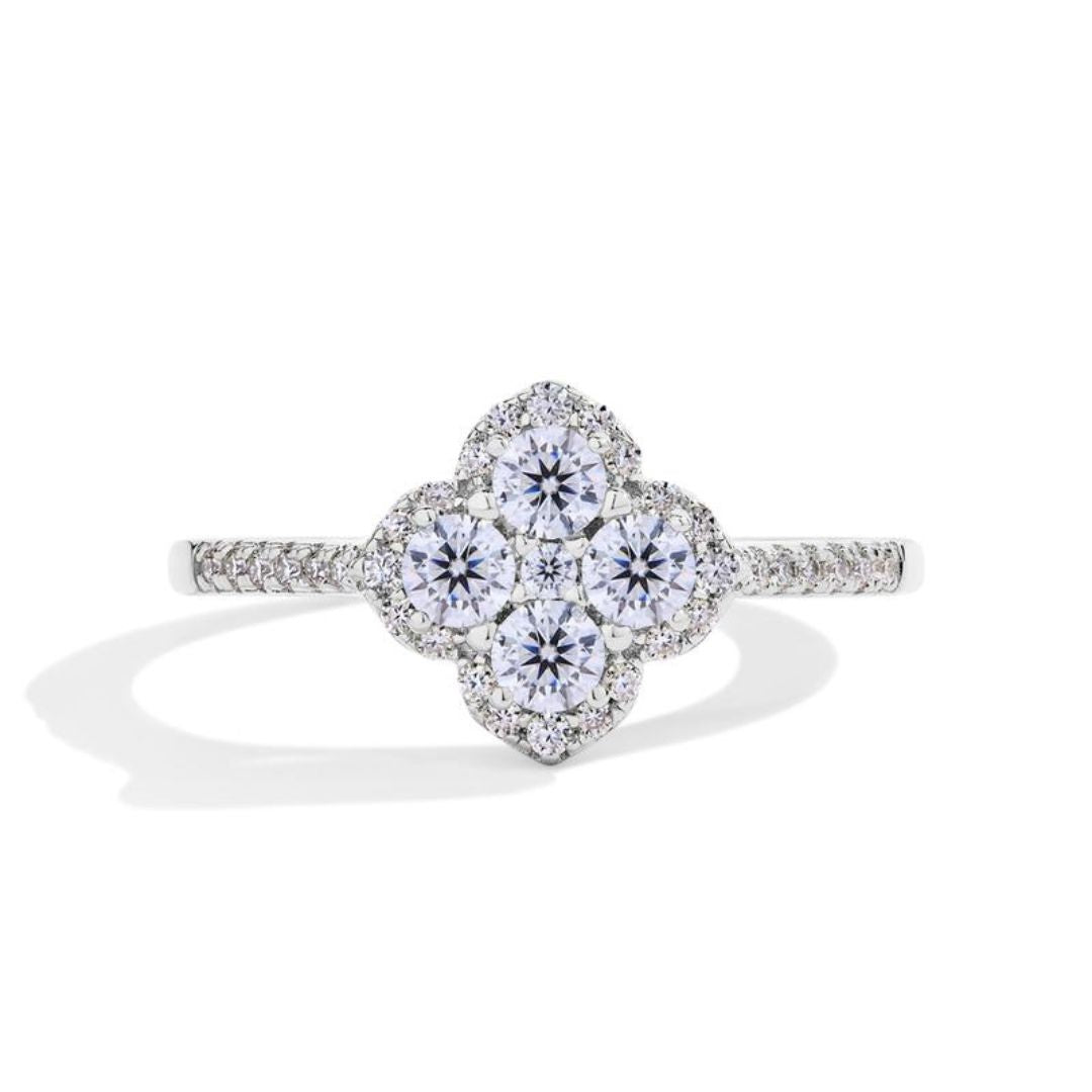 Soraya Clover Ring | White gold