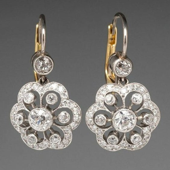 Boucles d’oreilles rétro mandala avec cristal