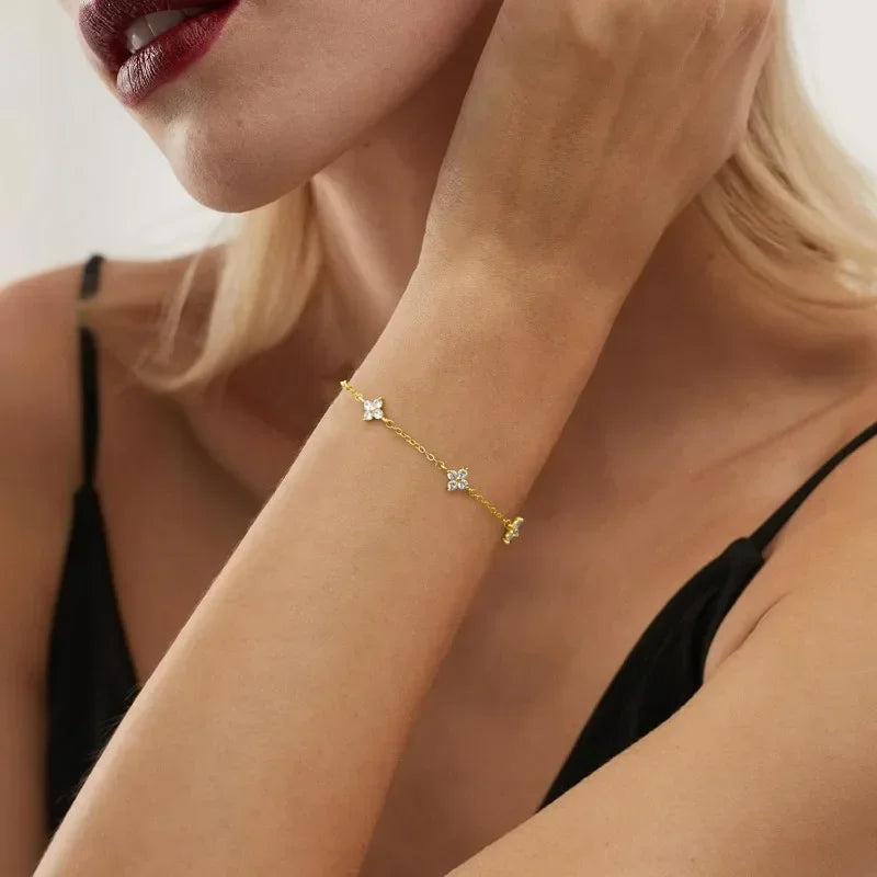 Pulsera de mariposa con cristal