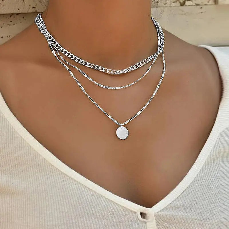 Collier élégant plaqué or et argent