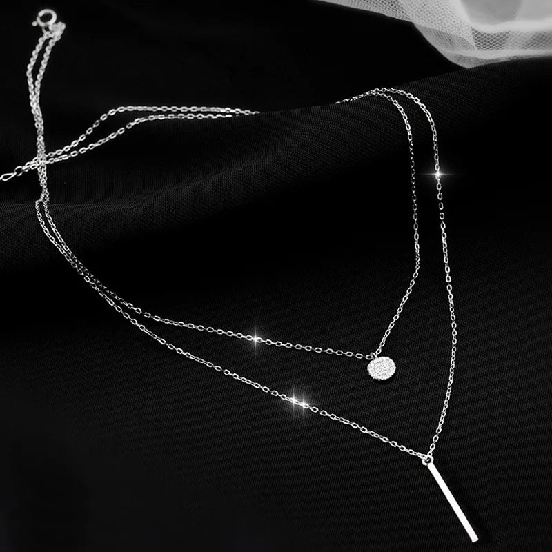 Collier à double couche en argent sterling