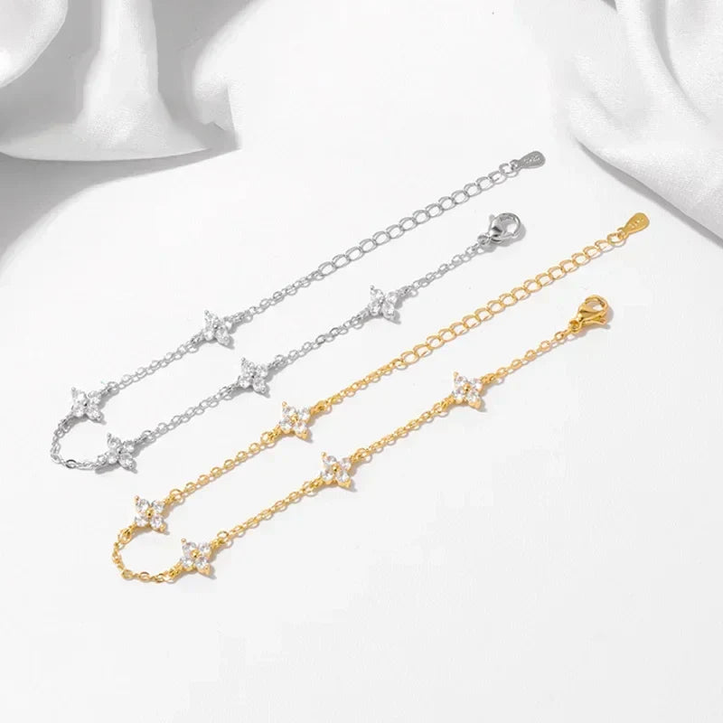 Pulsera de mariposa con cristal