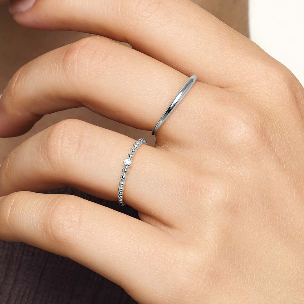 Slim Dome Ring | White Gold