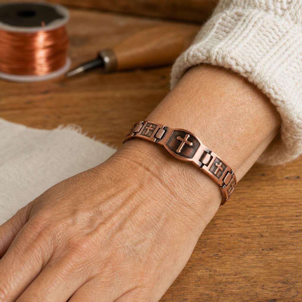 Bracelet Croix en Cuivre
