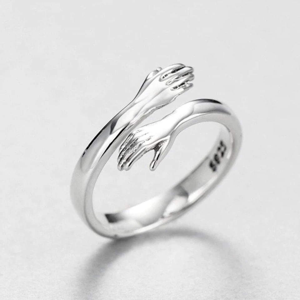 Anillo abrazo de plata 925 con tamaño ajustable
