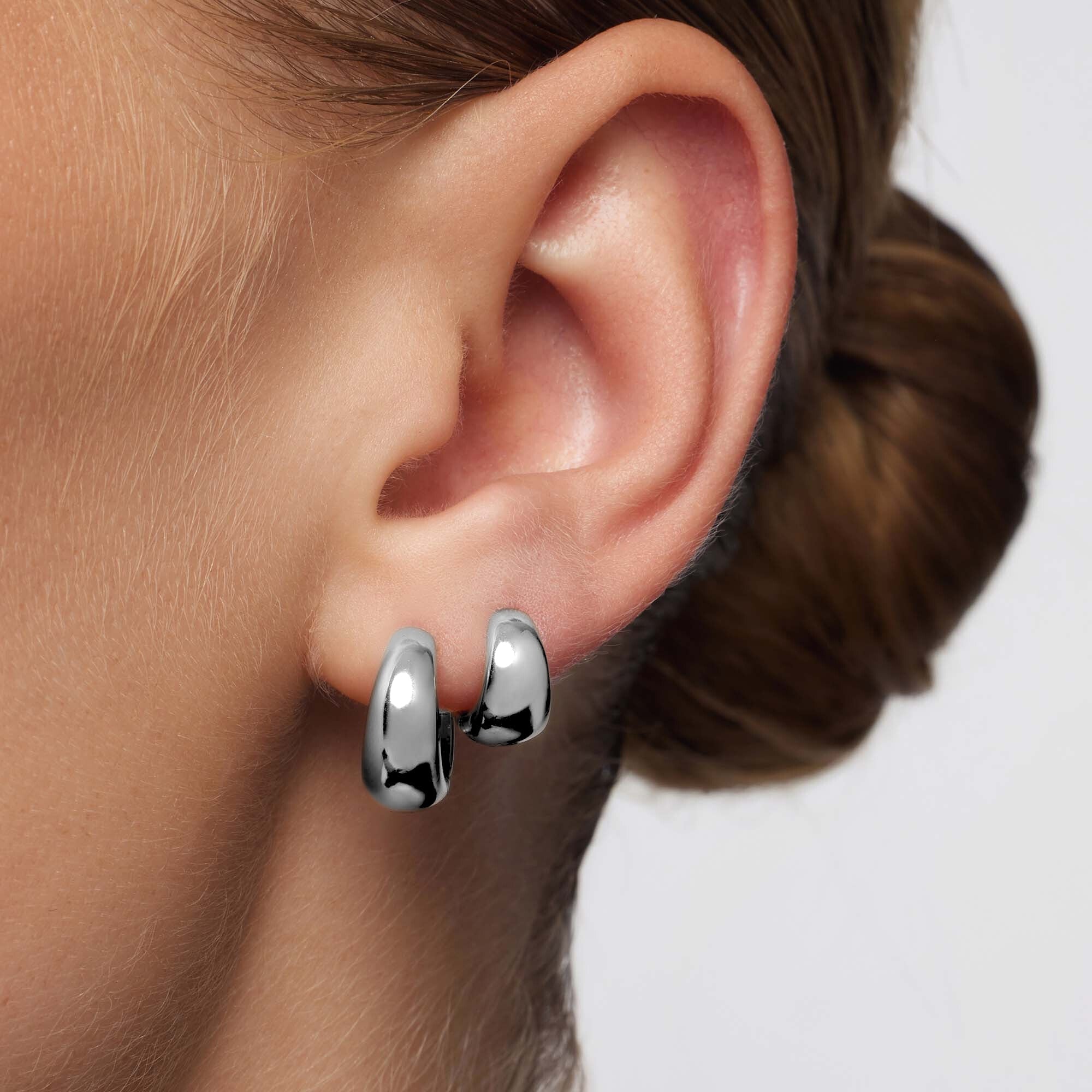 Rue Hoops | White Gold