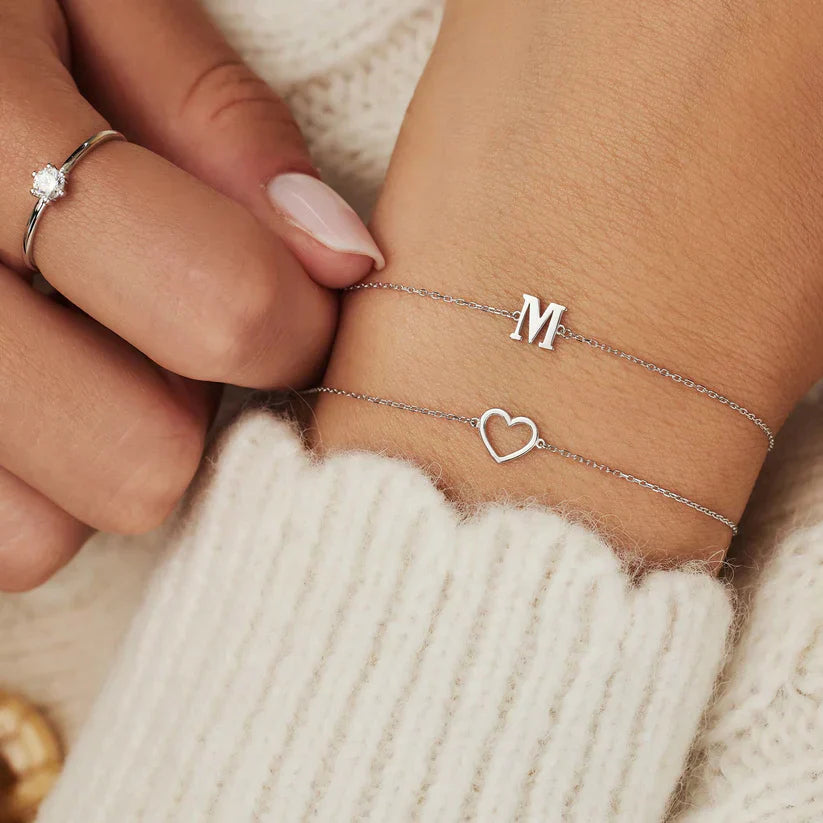 Vita Signa Initial Bracelet | White Gold