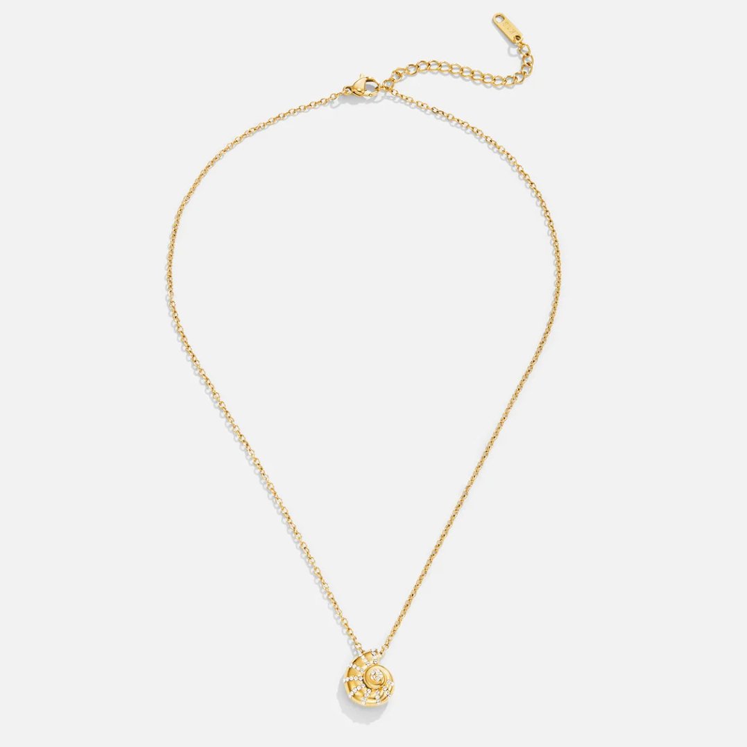 Collar con dije de concha de cristal