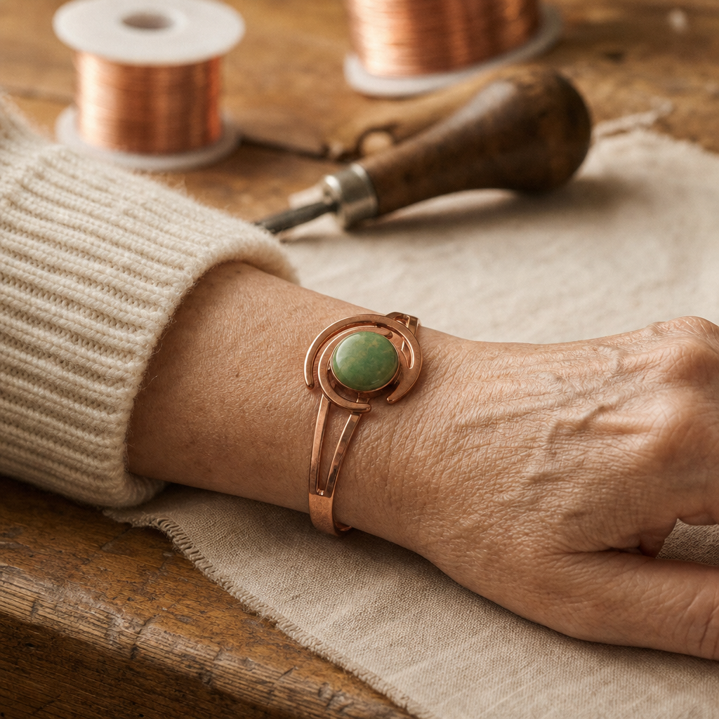 Bracelet Sphere Vert Cuivre