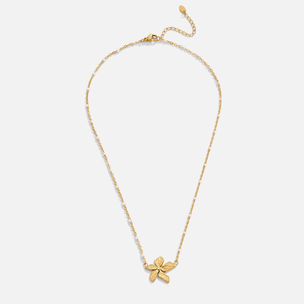 Collar elegante con flor dorada