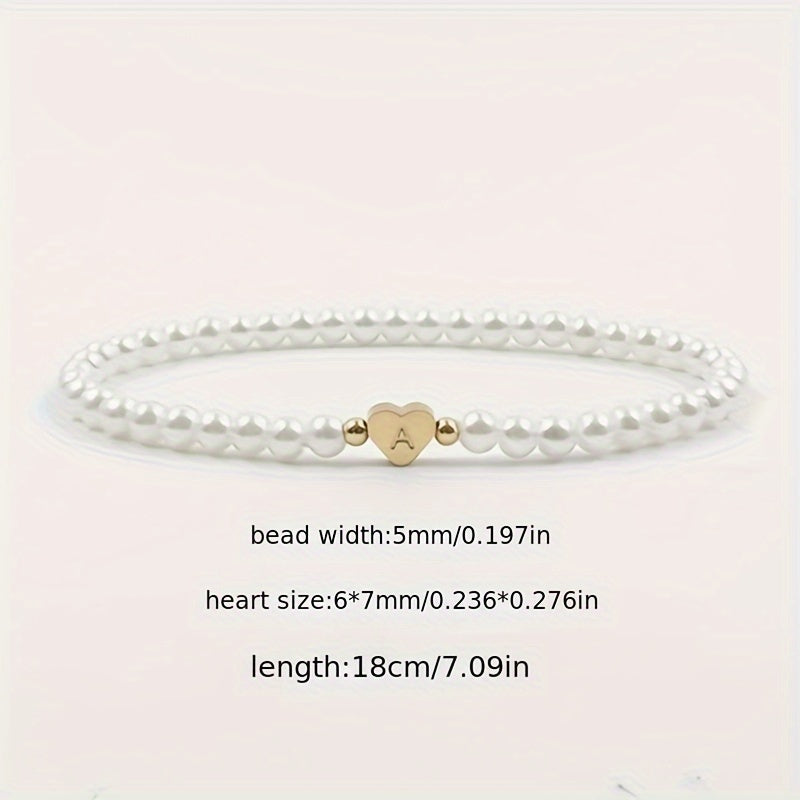 Pulsera chic con inicial A-Z y corazón
