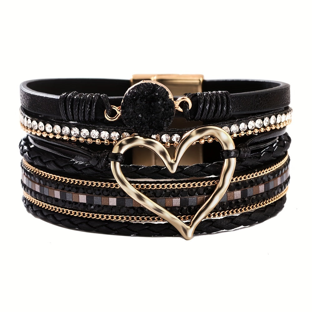 Pulsera bohemia de cuero multicapa