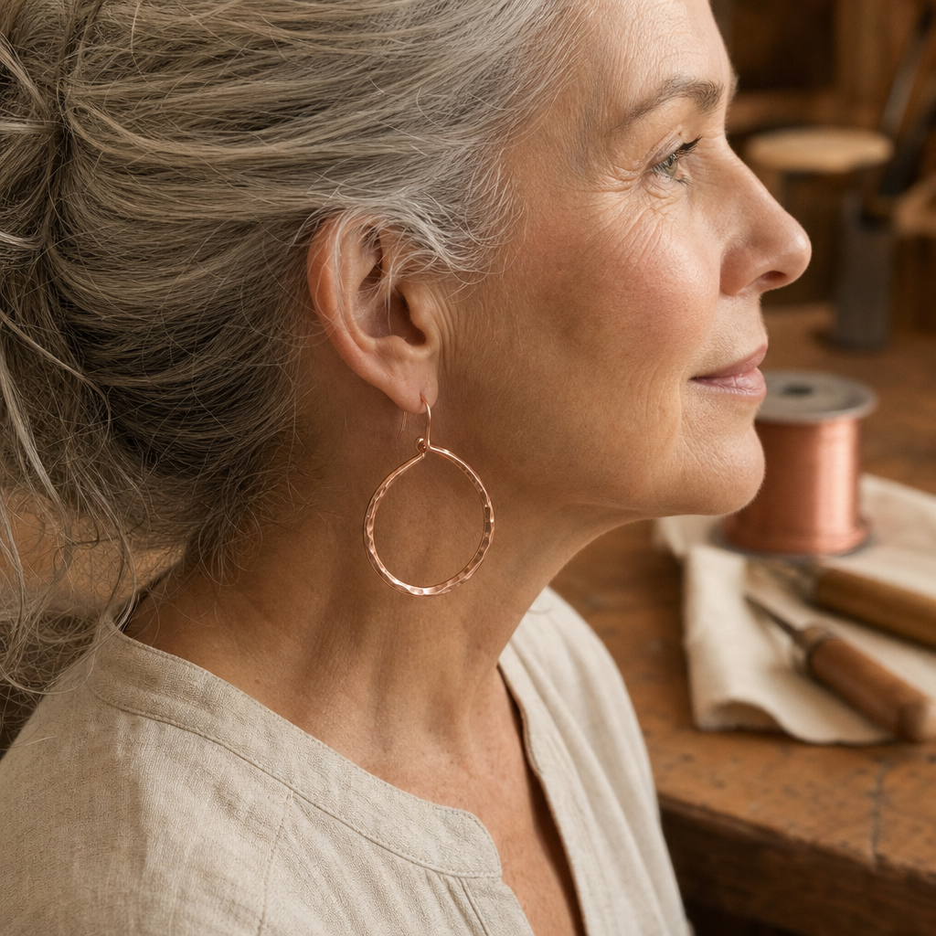 Boucles d'Oreilles Willow en Cuivre