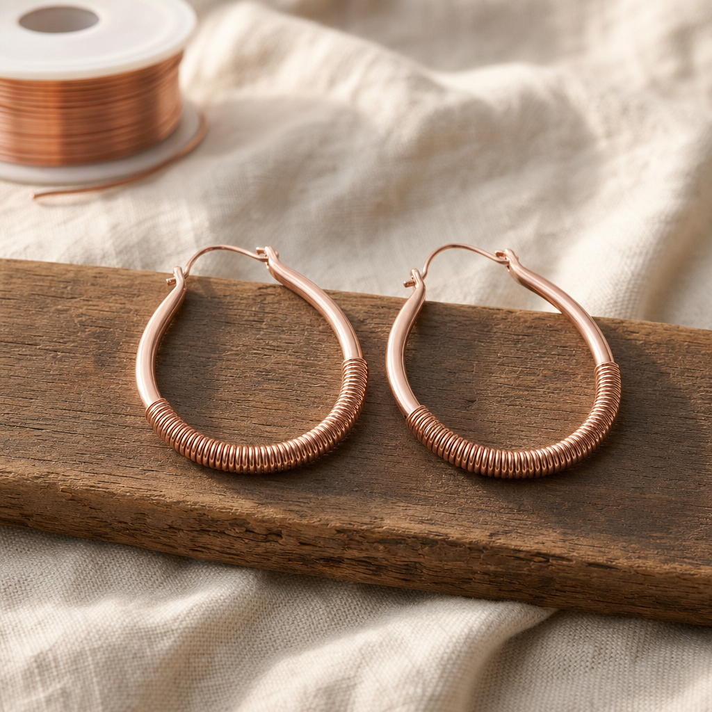 Boucles d'oreilles Creek en cuivre