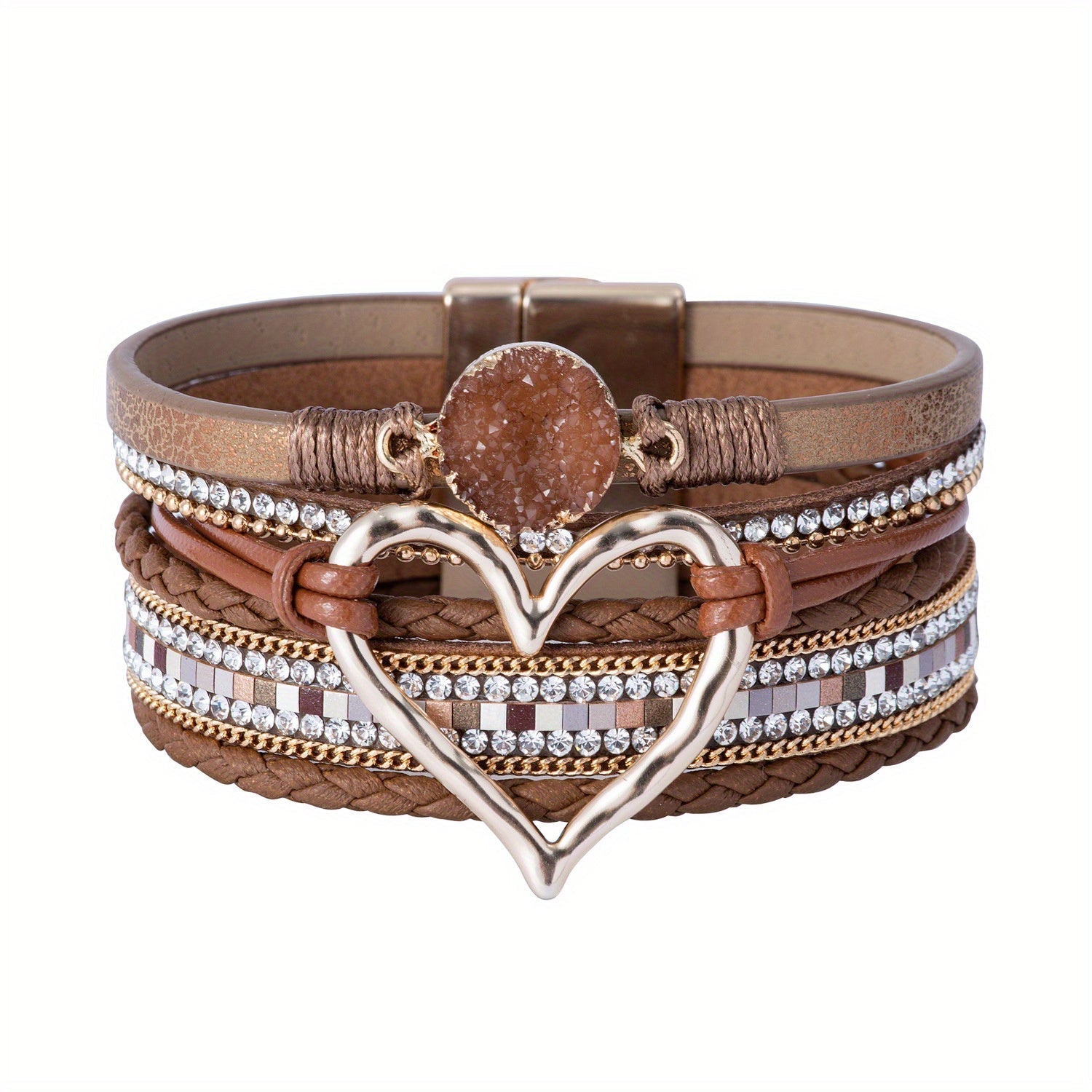 Pulsera bohemia de cuero multicapa