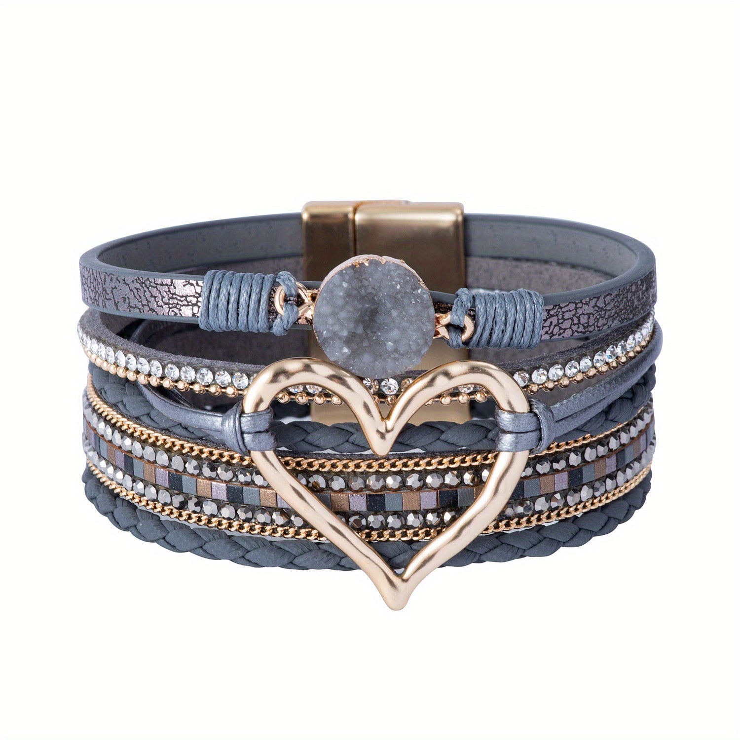 Pulsera bohemia de cuero multicapa