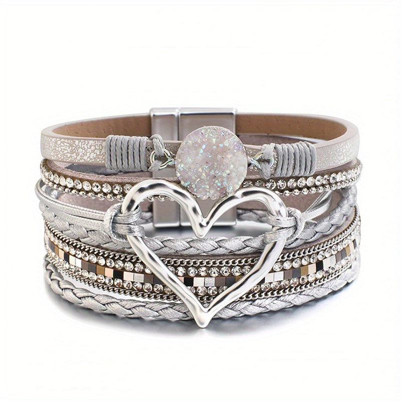 Pulsera bohemia de cuero multicapa