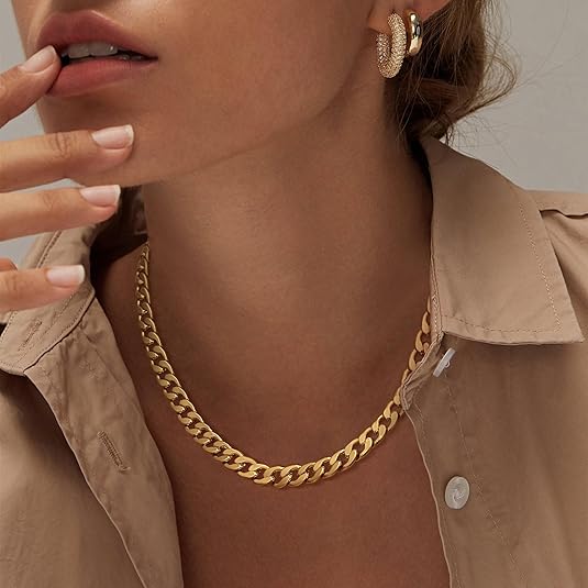 Collier à maillons cubains épais