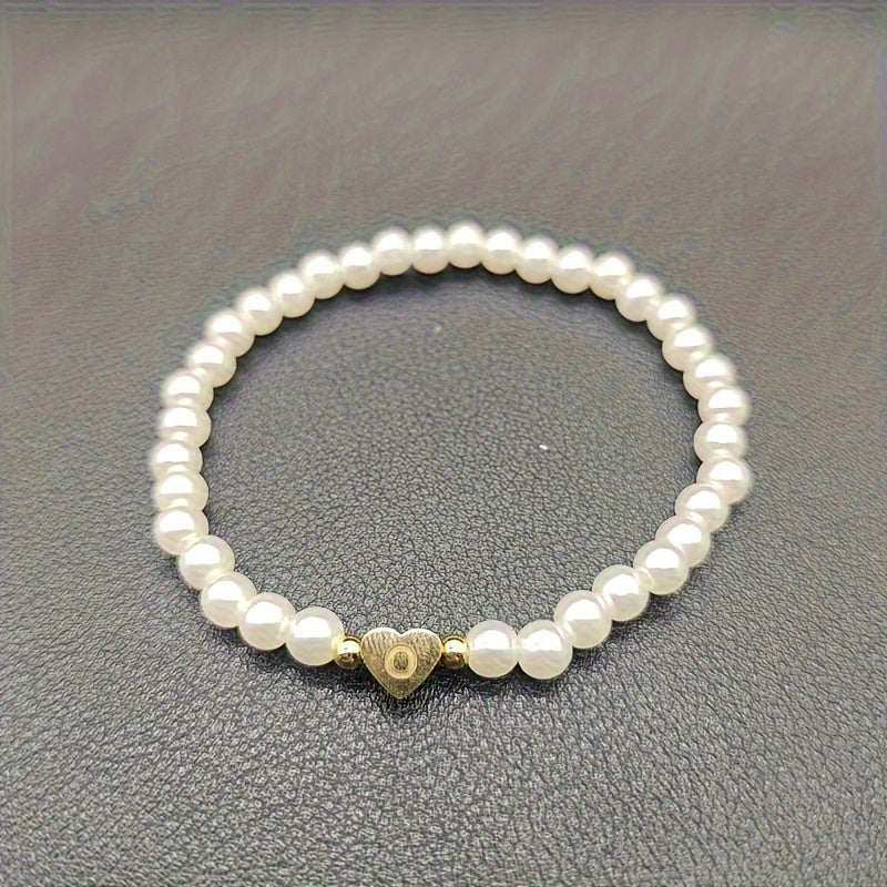 Pulsera chic con inicial A-Z y corazón