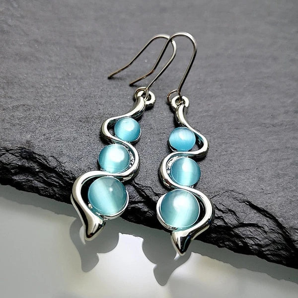Pendientes colgantes con cristal azul