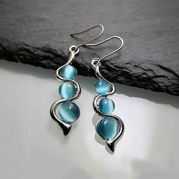 Pendientes colgantes con cristal azul