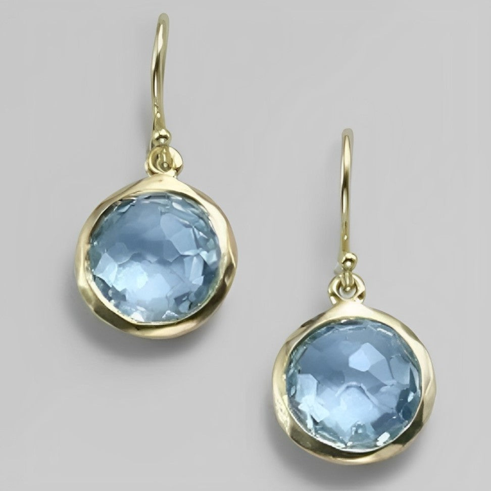 Aretes elegantes con cristal azul
