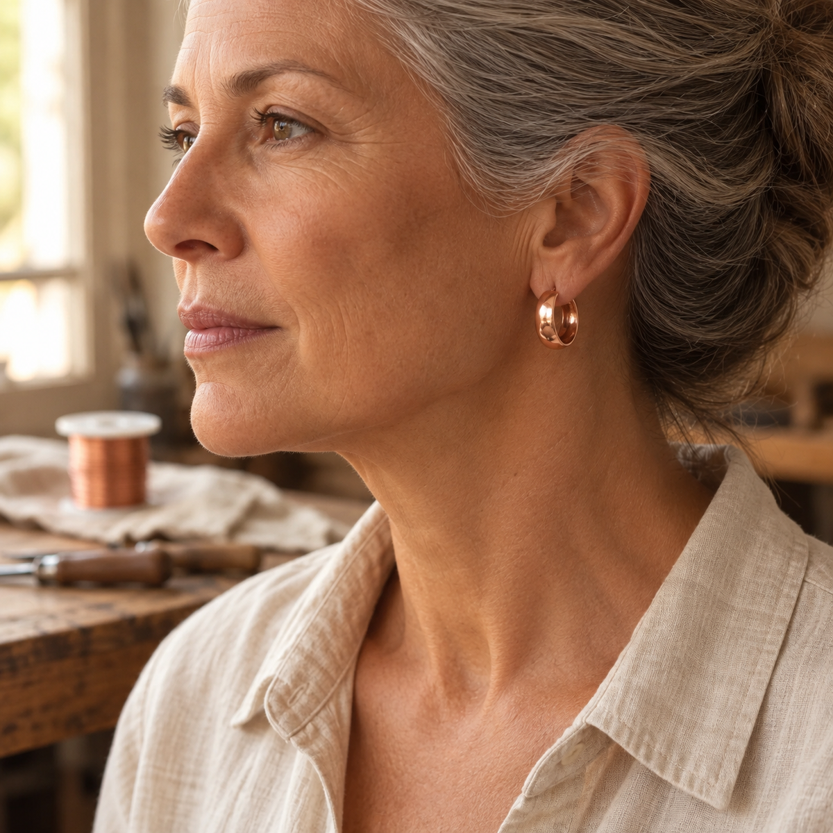 Boucles d'Oreilles Dell en Cuivre