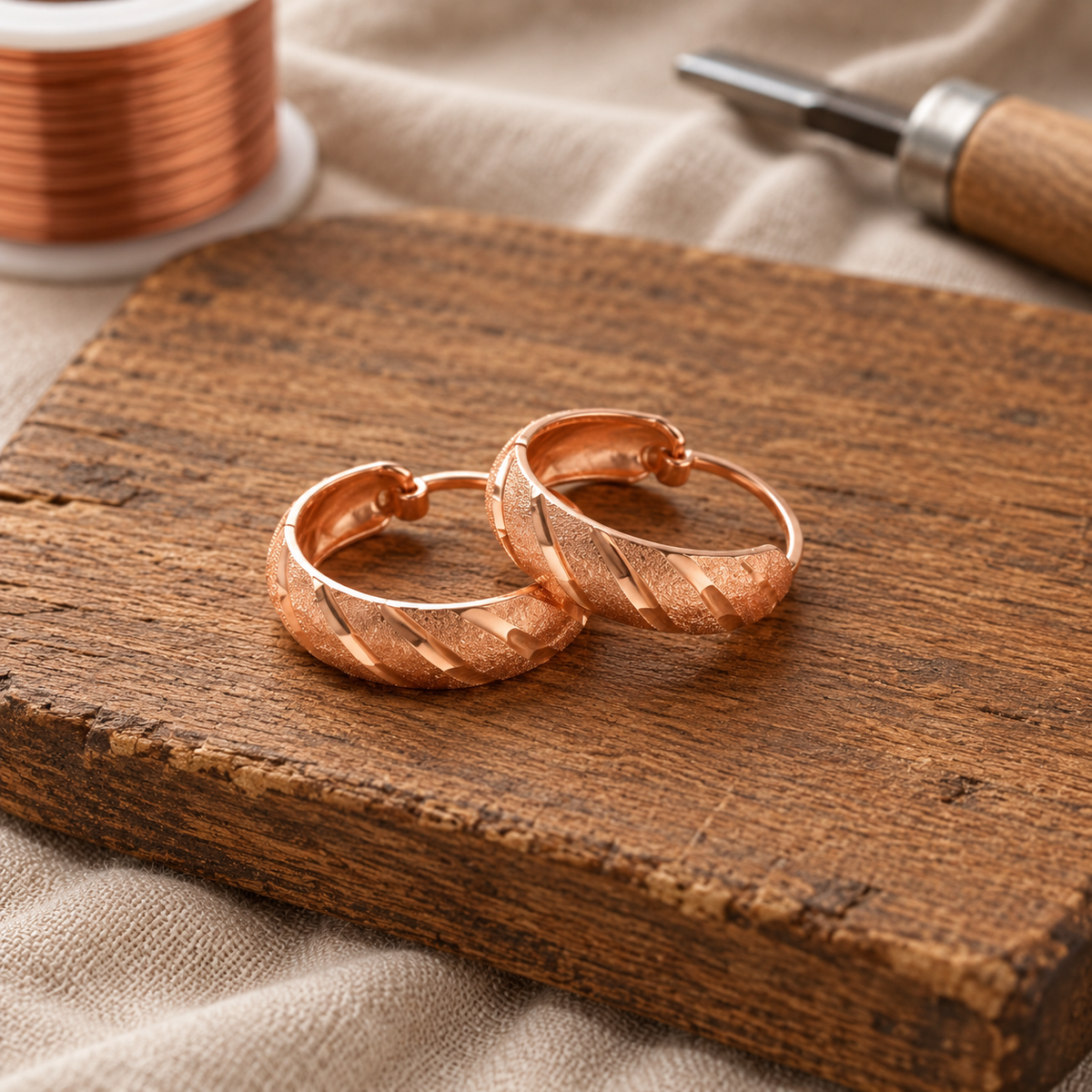 Boucles d'Oreilles Vale en Cuivre